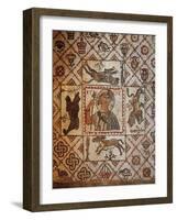 Mosaic Depicting Christ Saviour of World, Surrounded by Lion, Donkey, Bear and Leopard-null-Framed Giclee Print