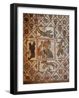 Mosaic Depicting Christ Saviour of World, Surrounded by Lion, Donkey, Bear and Leopard-null-Framed Giclee Print