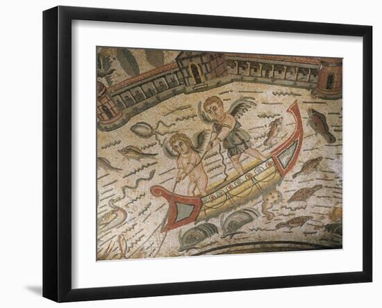 Mosaic Depicting Cupids Fishing, Villa Romana Del Casale, Piazza Armerina, Sicily, Italy-null-Framed Giclee Print