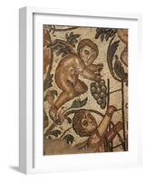 Mosaic Depicting Cupids Picking Grapes, Villa Romana Del Casale, Piazza Armerina, Sicily, Italy-null-Framed Giclee Print