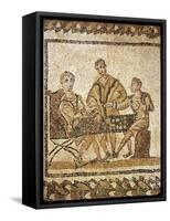 Mosaic Depicting Dice Players, from El Djem, Tunisia-null-Framed Stretched Canvas