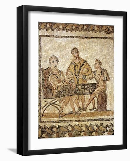 Mosaic Depicting Dice Players, from El Djem, Tunisia-null-Framed Giclee Print