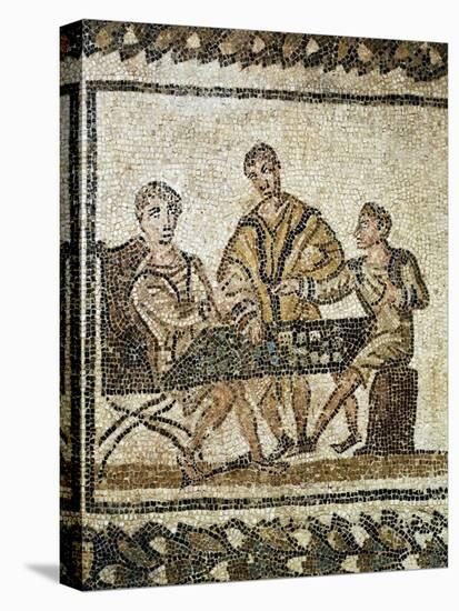 Mosaic Depicting Dice Players, from Thysdrus-null-Stretched Canvas