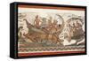Mosaic Depicting Dionysus and the Old Silenus Fighting Against Pirates in the Mediterranean Sea-null-Framed Stretched Canvas
