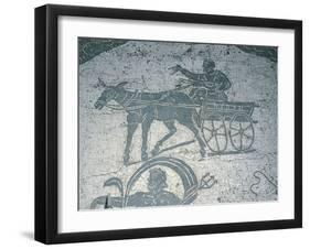 Mosaic Depicting Farm Cart on Two Wheels, in Piazzale Delle Corporazioni-null-Framed Giclee Print
