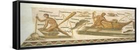 Mosaic Depicting Fishing Scene, from Dougga, Tunisia, 3rd Century-null-Framed Stretched Canvas