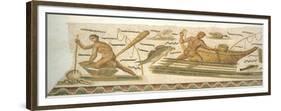 Mosaic Depicting Fishing Scene, from Dougga, Tunisia, 3rd Century-null-Framed Giclee Print