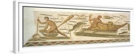 Mosaic Depicting Fishing Scene, from Dougga, Tunisia, 3rd Century-null-Framed Giclee Print