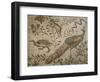 Mosaic Depicting Flower Garden with Peacock, Rabbit and Duck-null-Framed Giclee Print