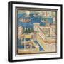 Mosaic Depicting Fluvial Landscape with Villa-null-Framed Giclee Print