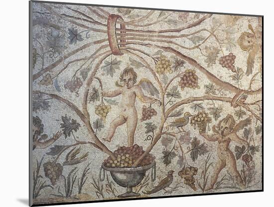 Mosaic Depicting Harvest and Cherubs, from Algeria-null-Mounted Giclee Print
