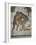 Mosaic Depicting Man Being Mauled by Wild Animals Being Thrown to Wild Beasts as Punishment-null-Framed Giclee Print