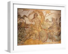 Mosaic Depicting Nereid Sitting on Sea Monster Surrounded by Cherubs-null-Framed Giclee Print