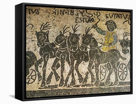 Mosaic Depicting Quadriga During Circus Race, Detail-null-Framed Stretched Canvas
