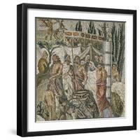 Mosaic Depicting Sacrifice of Iphigenia, Artifact Uncovered in Ampurias, Spain-null-Framed Giclee Print