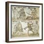 Mosaic Depicting Scenes from Amphitheater from Rome, Lazio-null-Framed Giclee Print