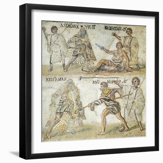 Mosaic Depicting Scenes from Amphitheater from Rome, Lazio-null-Framed Giclee Print