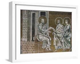 Mosaic Depicting Scenes of Saint Paul's Life, Left Apse, Cathedral Dedicated to Santa Maria Nuova-null-Framed Giclee Print