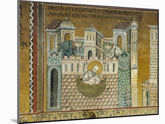 Mosaic Depicting Scenes of St Paul's Life, Left Apse, Cathedral Dedicated to Santa Maria Nuova-null-Mounted Giclee Print