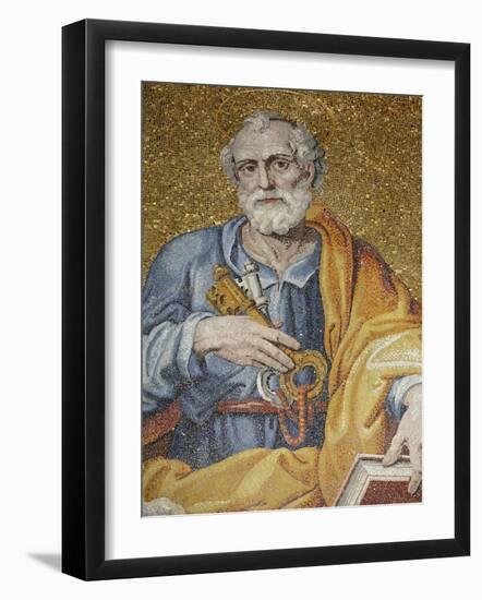 Mosaic Depicting St. Peter in St. Peter's Basilica, Vatican, Rome, Lazio, Italy, Europe-Godong-Framed Photographic Print