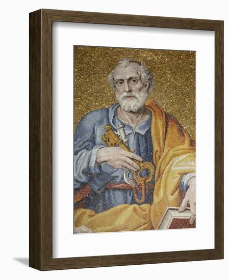 Mosaic Depicting St. Peter in St. Peter's Basilica, Vatican, Rome, Lazio, Italy, Europe-Godong-Framed Photographic Print