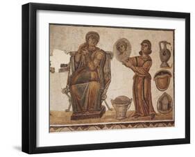 Mosaic Depicting the Toilet of Venus from Byrsa Hill, Carthage, Tunisia-null-Framed Giclee Print