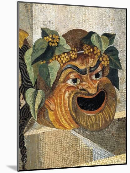 Mosaic Depicting Theatrical Mask, from Rome-null-Mounted Giclee Print