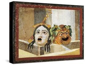 Mosaic Depicting Theatrical Masks, from Rome, Italy-null-Stretched Canvas