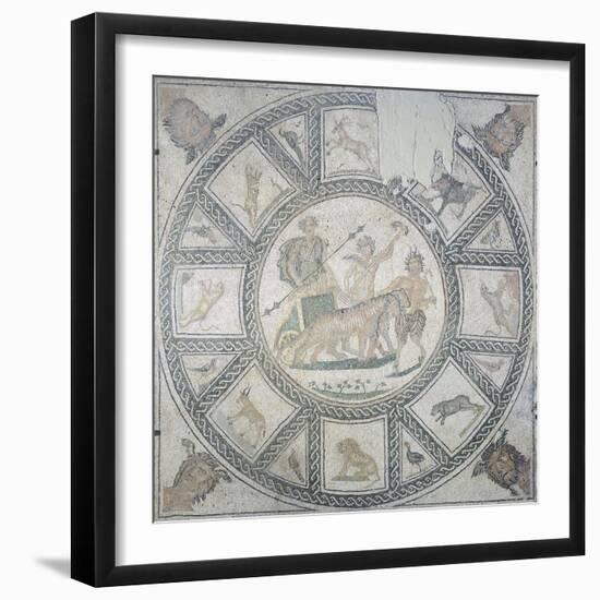 Mosaic Depicting Triumph of Dionysus, Unearthed in Sarsina, 3rd Century-null-Framed Giclee Print