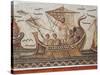 Mosaic Depicting Ulysses and the Sirens' Island from Thugga, Dougga, Tunisia, Close-Up-null-Stretched Canvas