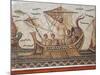Mosaic Depicting Ulysses and the Sirens' Island from Thugga, Dougga, Tunisia, Close-Up-null-Mounted Giclee Print