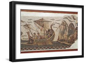 Mosaic Depicting Ulysses and the Sirens' Island from Thugga, Dougga, Tunisia-null-Framed Giclee Print