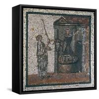 Mosaic Depicting Wine Press, from St Romain En Gal, 3rd Century-null-Framed Stretched Canvas