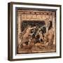 Mosaic Depicting Worship Scene and Cockfight-null-Framed Giclee Print