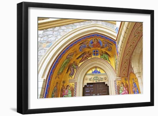 Mosaic depiction of the Vigin Mary, Kykkos Monastery, Kykkos, Troodos, Cyprus-Neil Farrin-Framed Photographic Print