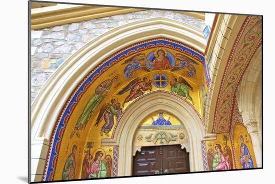 Mosaic depiction of the Vigin Mary, Kykkos Monastery, Kykkos, Troodos, Cyprus-Neil Farrin-Mounted Photographic Print