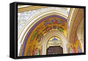 Mosaic depiction of the Vigin Mary, Kykkos Monastery, Kykkos, Troodos, Cyprus-Neil Farrin-Framed Stretched Canvas