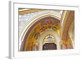 Mosaic depiction of the Vigin Mary, Kykkos Monastery, Kykkos, Troodos, Cyprus-Neil Farrin-Framed Photographic Print