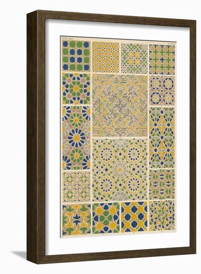 Mosaic Designs from Pilasters and Dados in Various Parts of the Alhambra-null-Framed Art Print