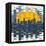 Mosaic Evening City-JoeBakal-Framed Stretched Canvas