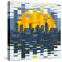 Mosaic Evening City-JoeBakal-Stretched Canvas