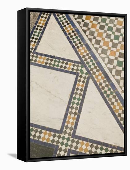 Mosaic Floor, Musee De Marrakech, Marrakech, Morocco-Walter Bibikow-Framed Stretched Canvas