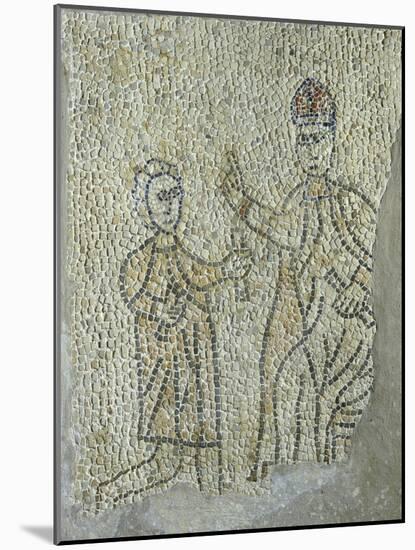 Mosaic Flooring Representing Meeting of Pope Innocent III and Alexius IV Angelus During 4th Crusade-null-Mounted Giclee Print