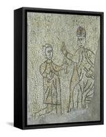 Mosaic Flooring Representing Meeting of Pope Innocent III and Alexius IV Angelus During 4th Crusade-null-Framed Stretched Canvas