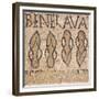 Mosaic from Villa's Entry Way Depicting Sandals and Words Bene Lava-null-Framed Giclee Print