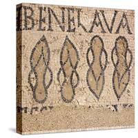 Mosaic from Villa's Entry Way Depicting Sandals and Words Bene Lava-null-Stretched Canvas