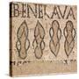 Mosaic from Villa's Entry Way Depicting Sandals and Words Bene Lava-null-Stretched Canvas