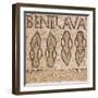 Mosaic from Villa's Entry Way Depicting Sandals and Words Bene Lava-null-Framed Giclee Print