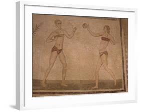 Mosaic 'Girls in Bikinis' (Doing Gymnastics) 4th Century Ad, Villa Romana Del Casale, Sicily, Italy-Richard Ashworth-Framed Photographic Print