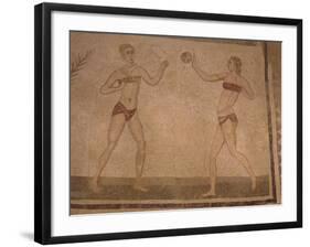 Mosaic 'Girls in Bikinis' (Doing Gymnastics) 4th Century Ad, Villa Romana Del Casale, Sicily, Italy-Richard Ashworth-Framed Photographic Print